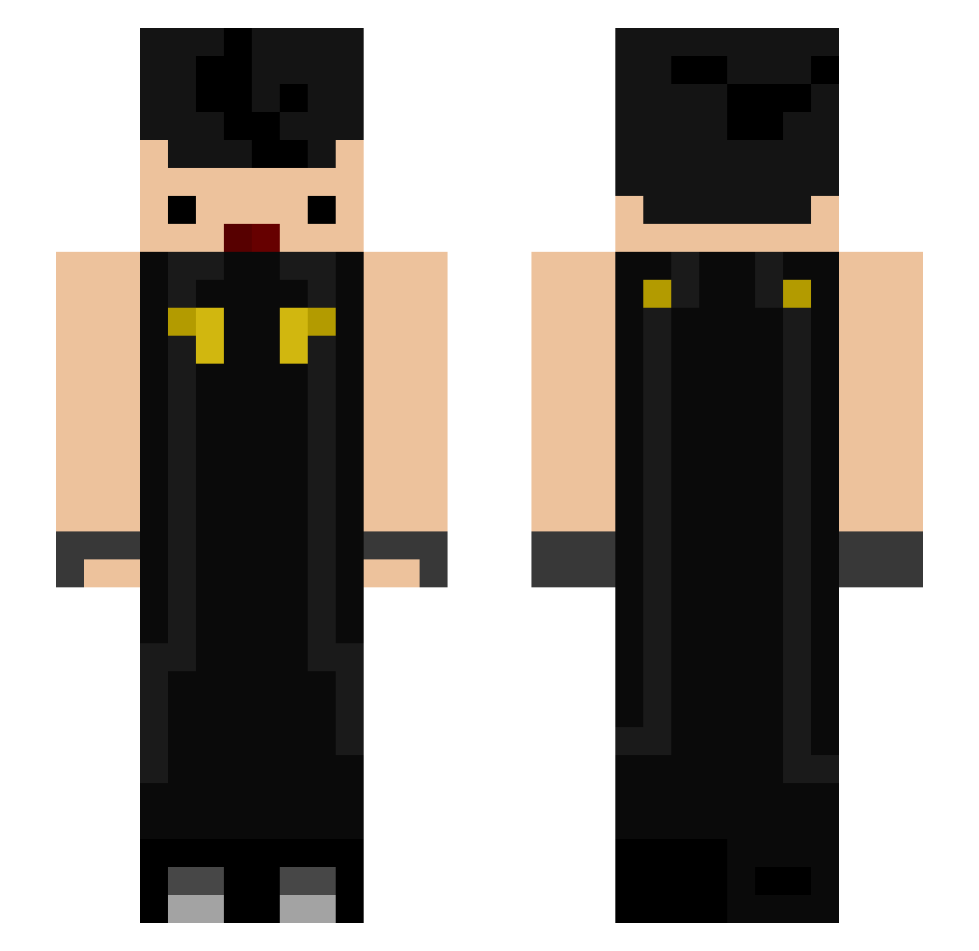 Qarbaloh Minecraft skin, front and back view