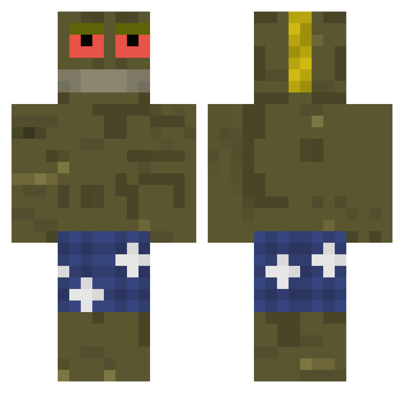 H16H Minecraft skin, front and back view