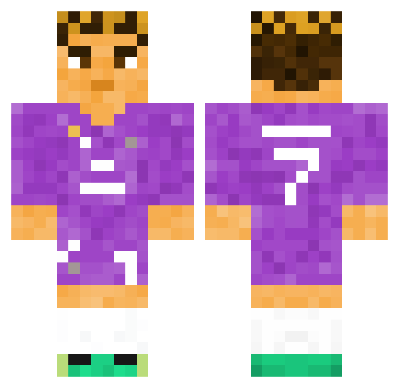 Jonga05 Minecraft skin, front and back view