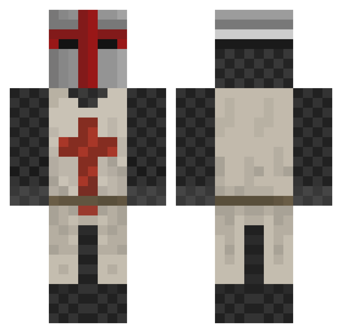 Sinaesth Minecraft skin, front and back view