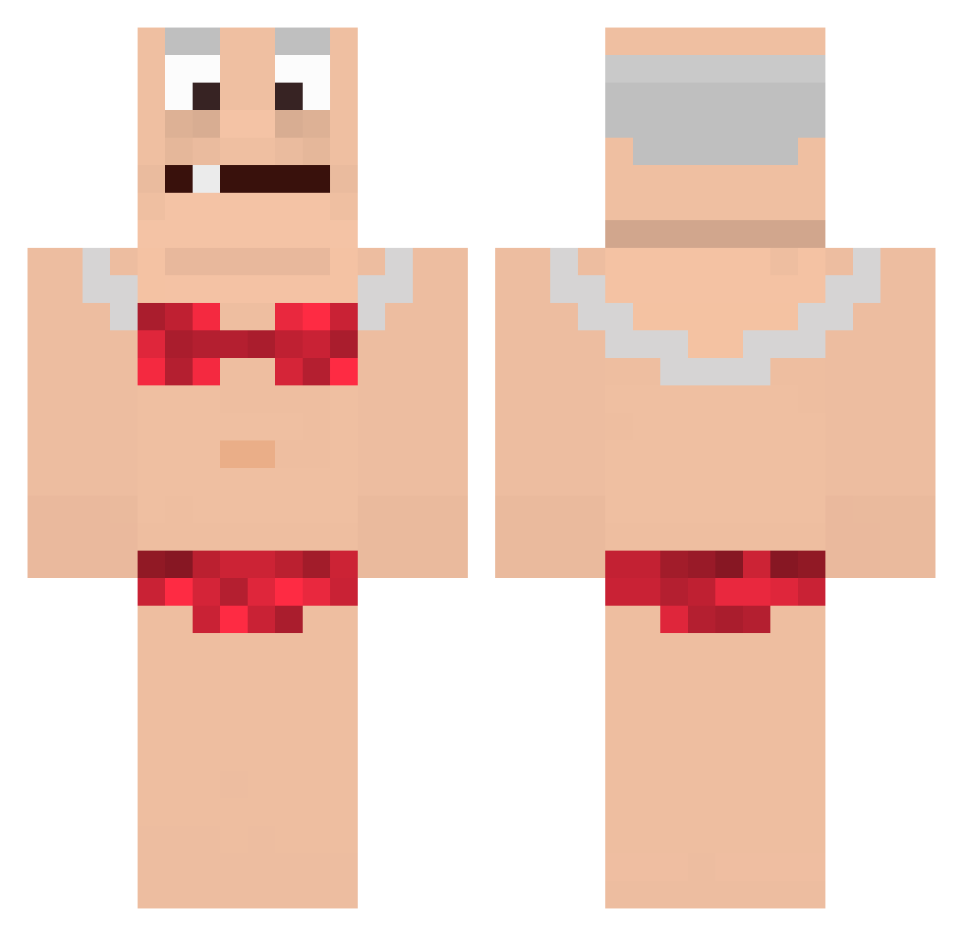 SAA7 Minecraft skin, front and back view