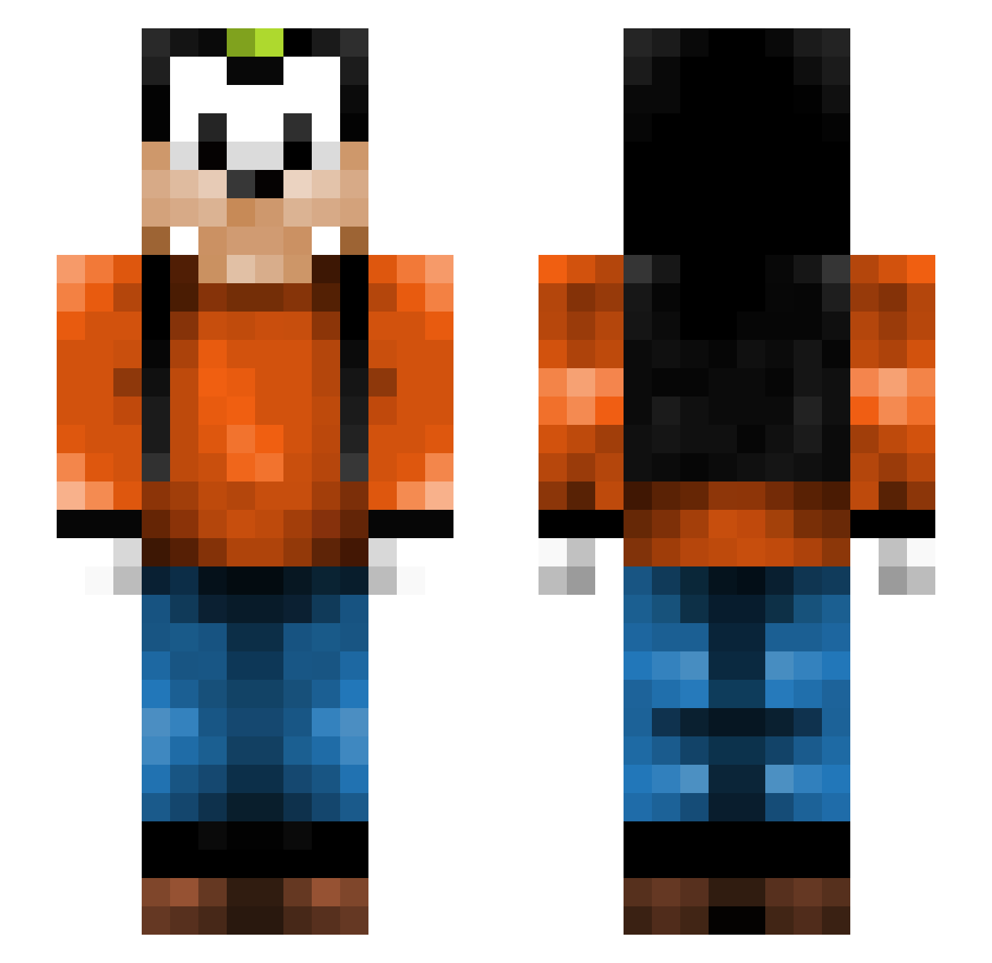 Benterdy Minecraft skin, front and back view