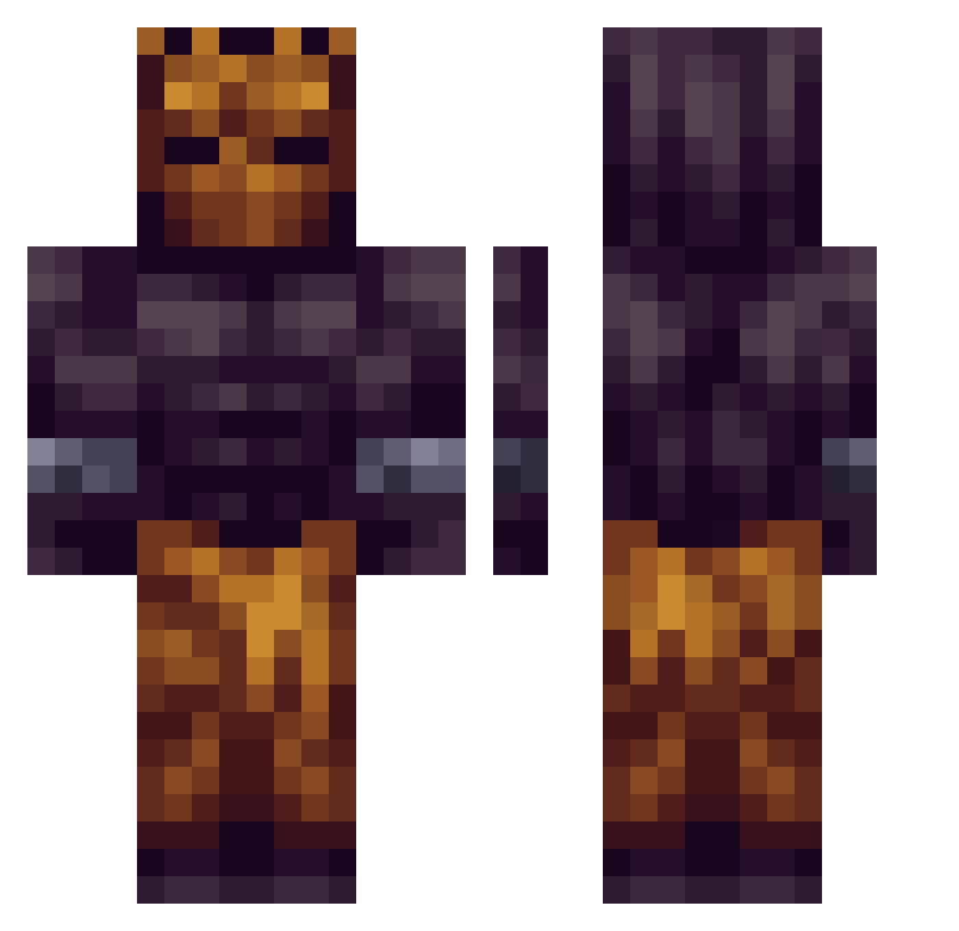 Hacker4141 Minecraft skin, front and back view