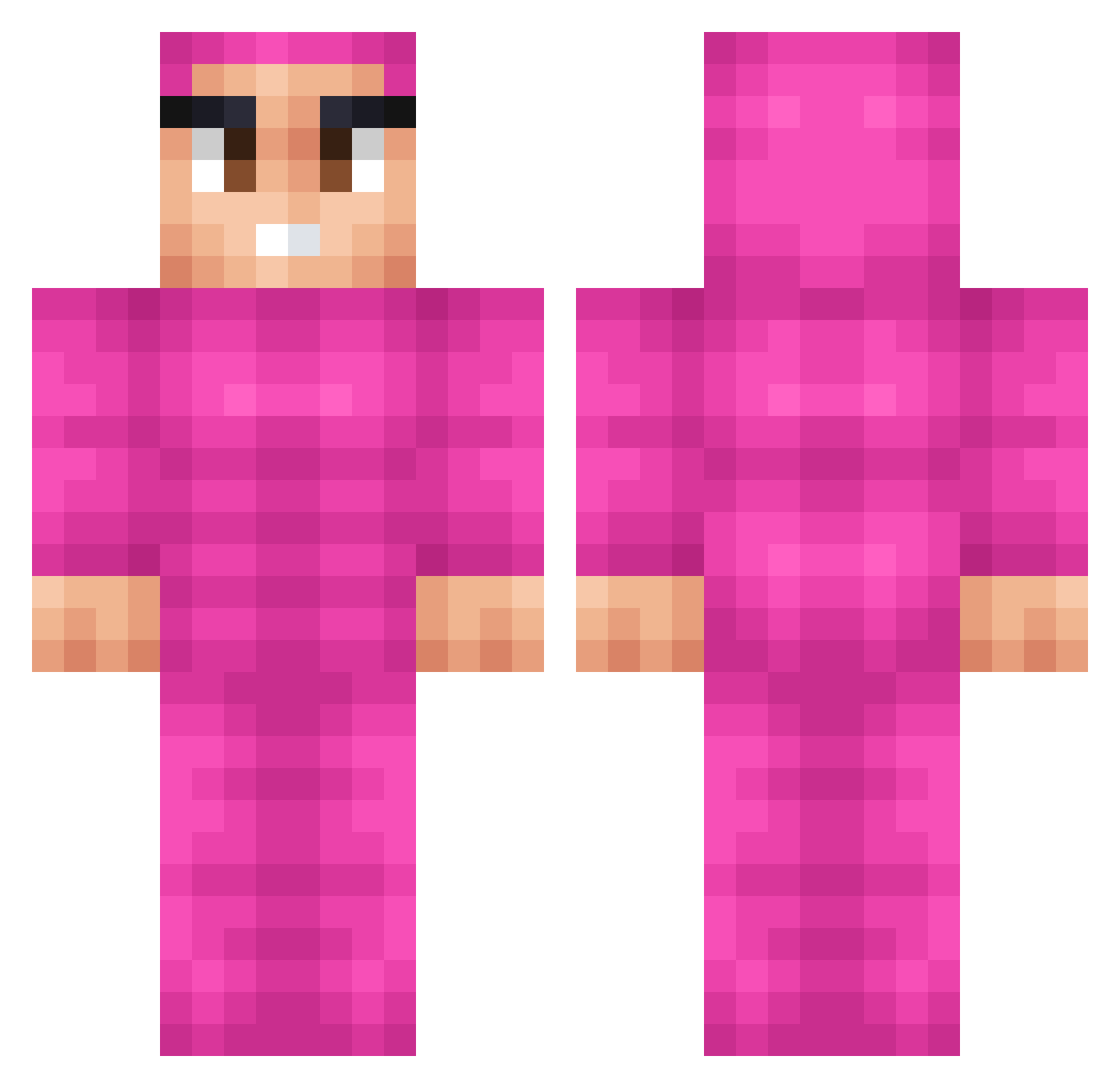xCz4rNy Minecraft skin, front and back view