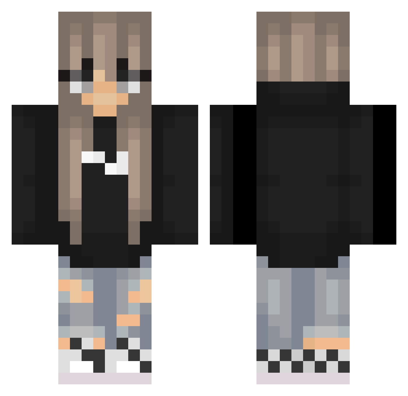 PurplePrinces34 Minecraft skin, front and back view