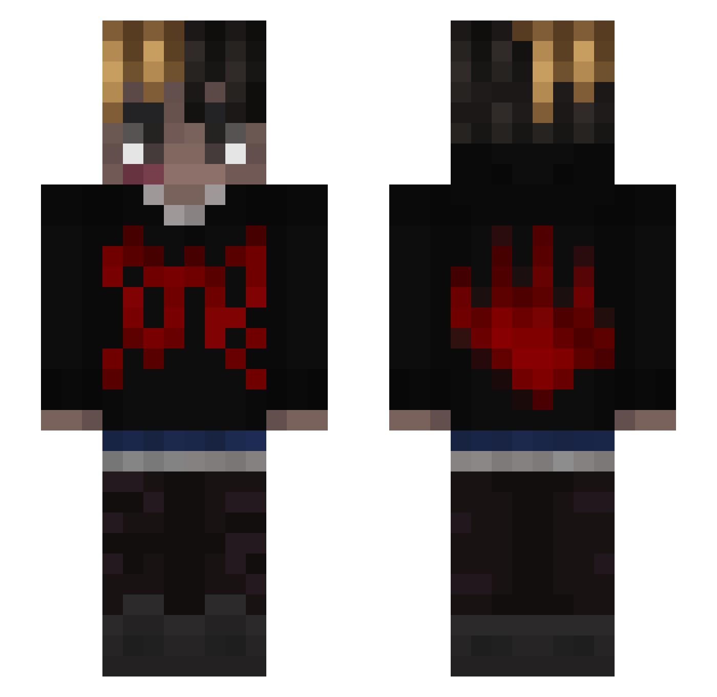 Yachted Minecraft skin, front and back view