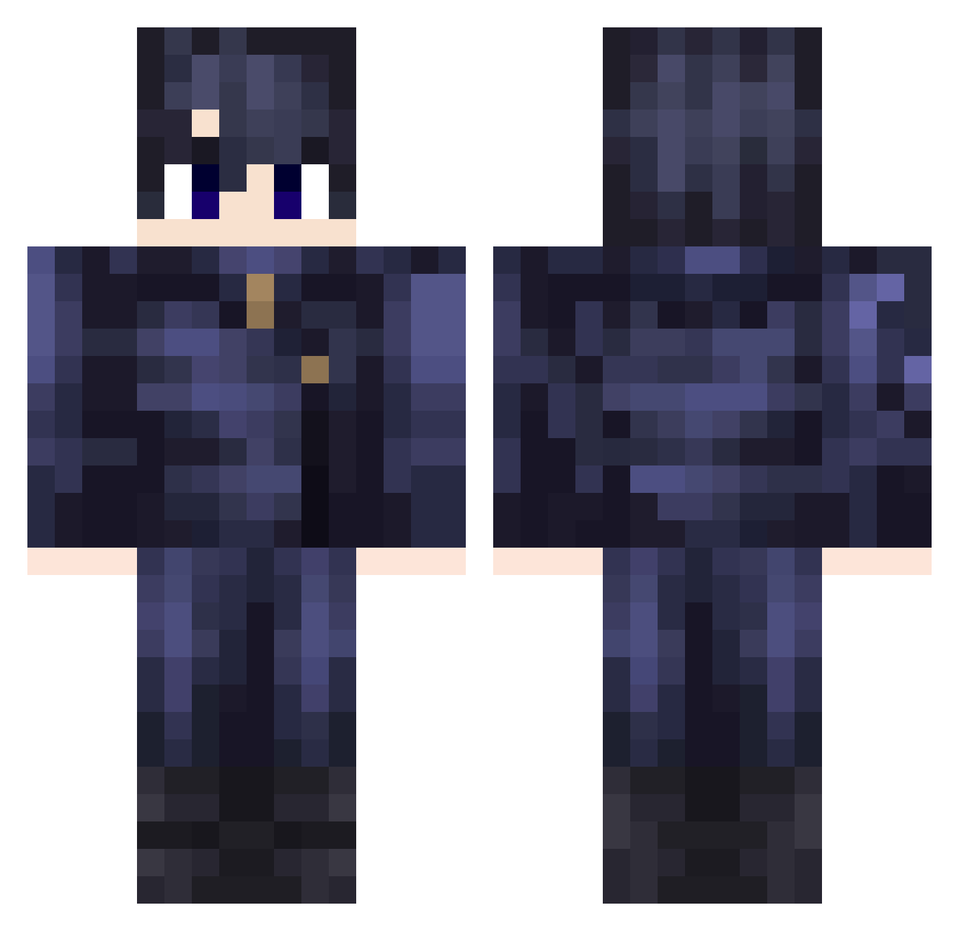 WechZeus Minecraft skin, front and back view