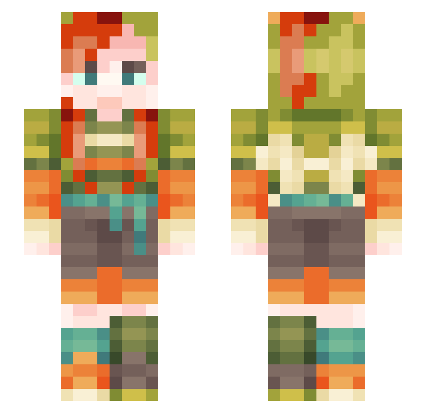 a_a_anonymous Minecraft skin, front and back view