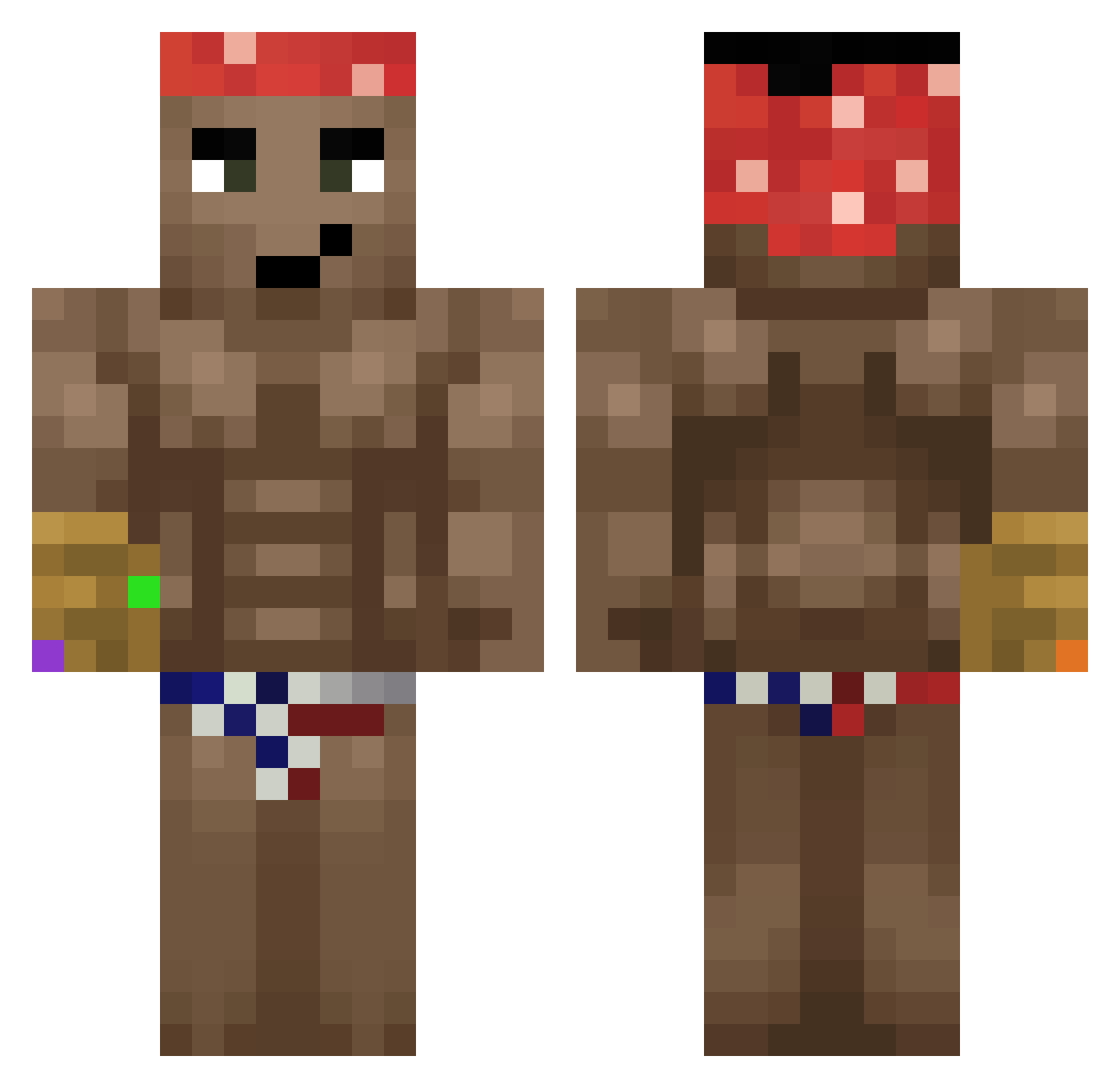 NachoSD15 Minecraft skin, front and back view