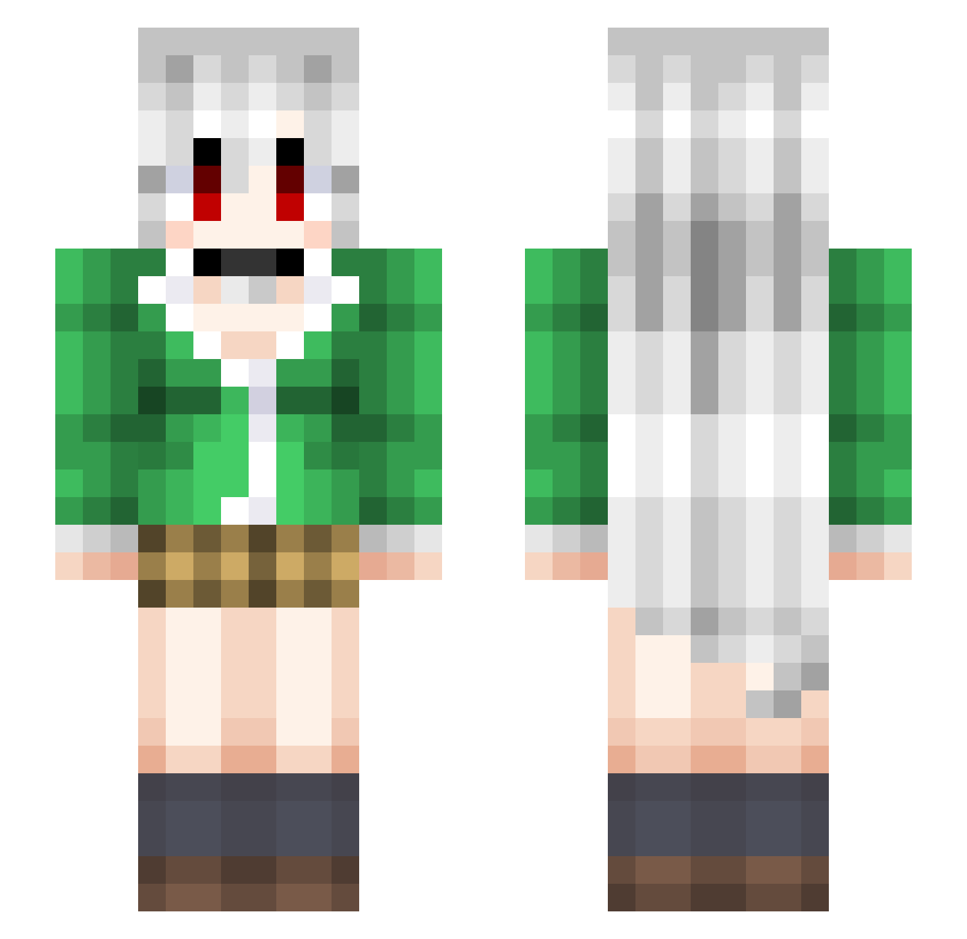todplay Minecraft skin, front and back view