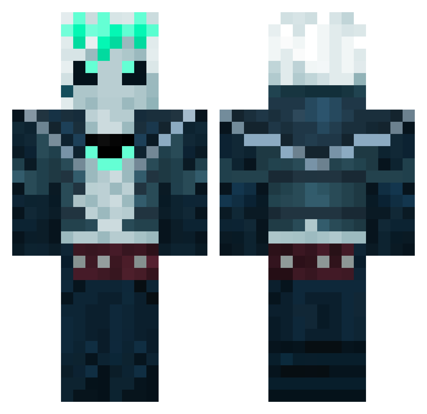 Riper Minecraft skin, front and back view