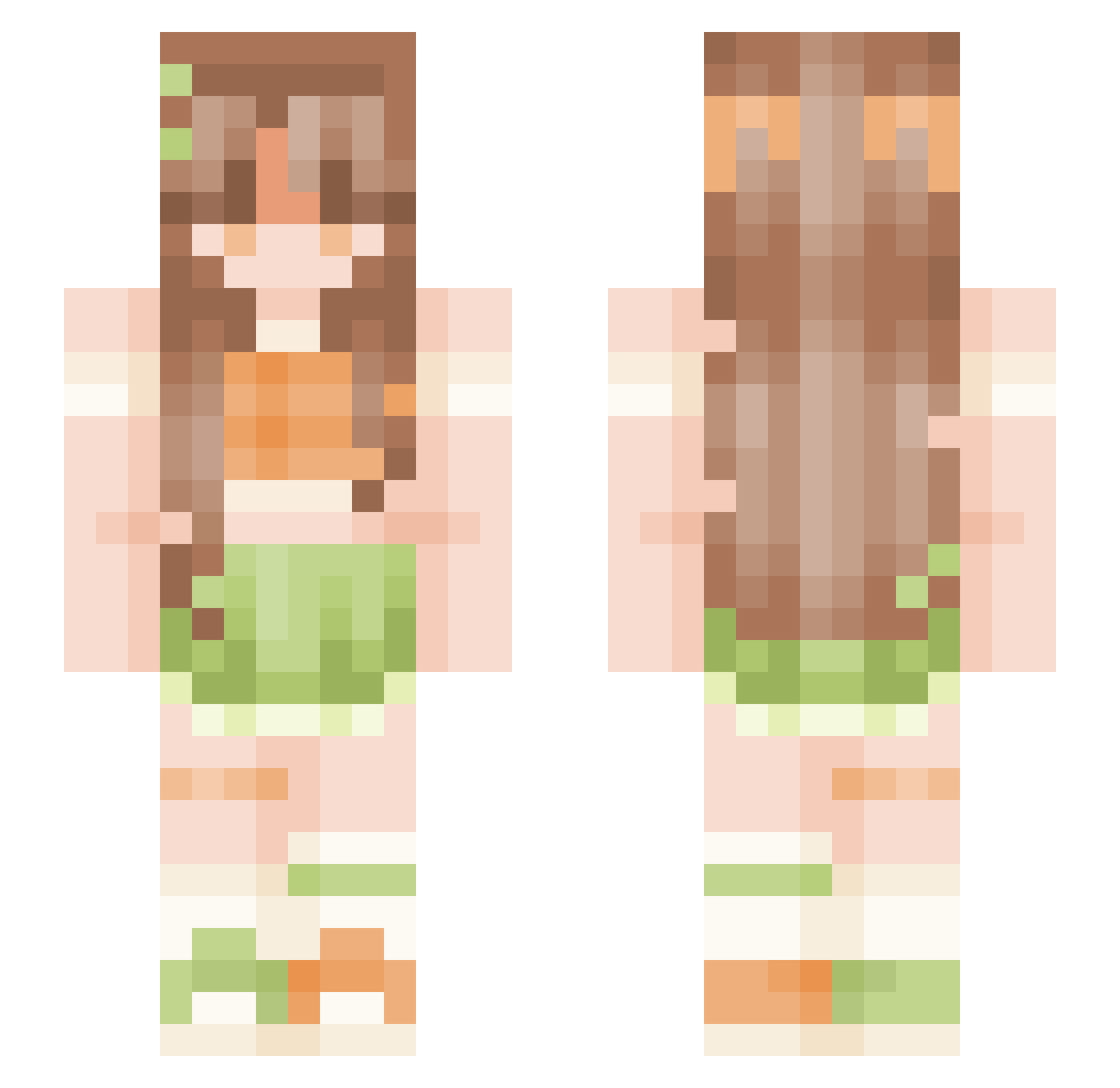 vivian_playz Minecraft skin, front and back view