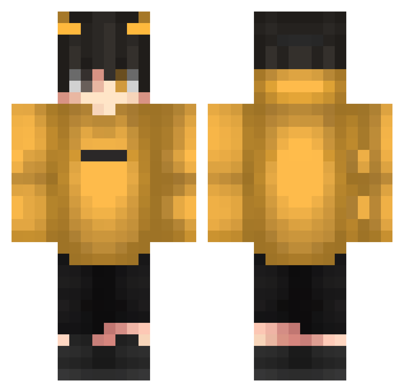 Xqlacer Minecraft skin, front and back view