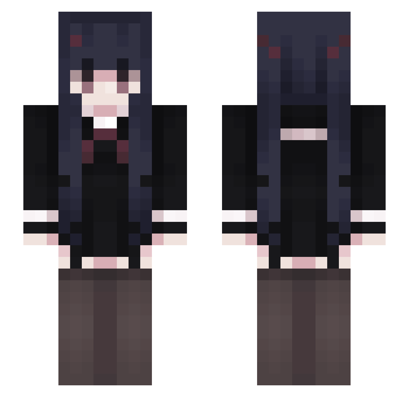 xSiina Minecraft skin, front and back view