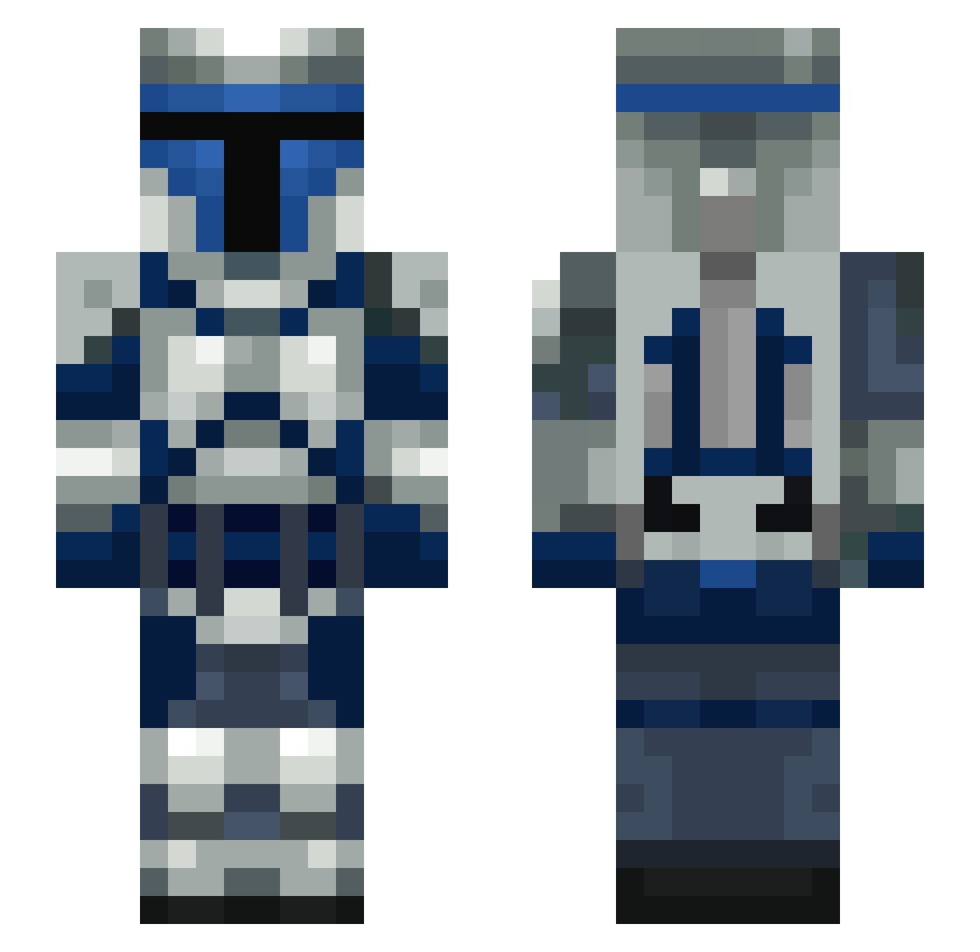 stimulance Minecraft skin, front and back view