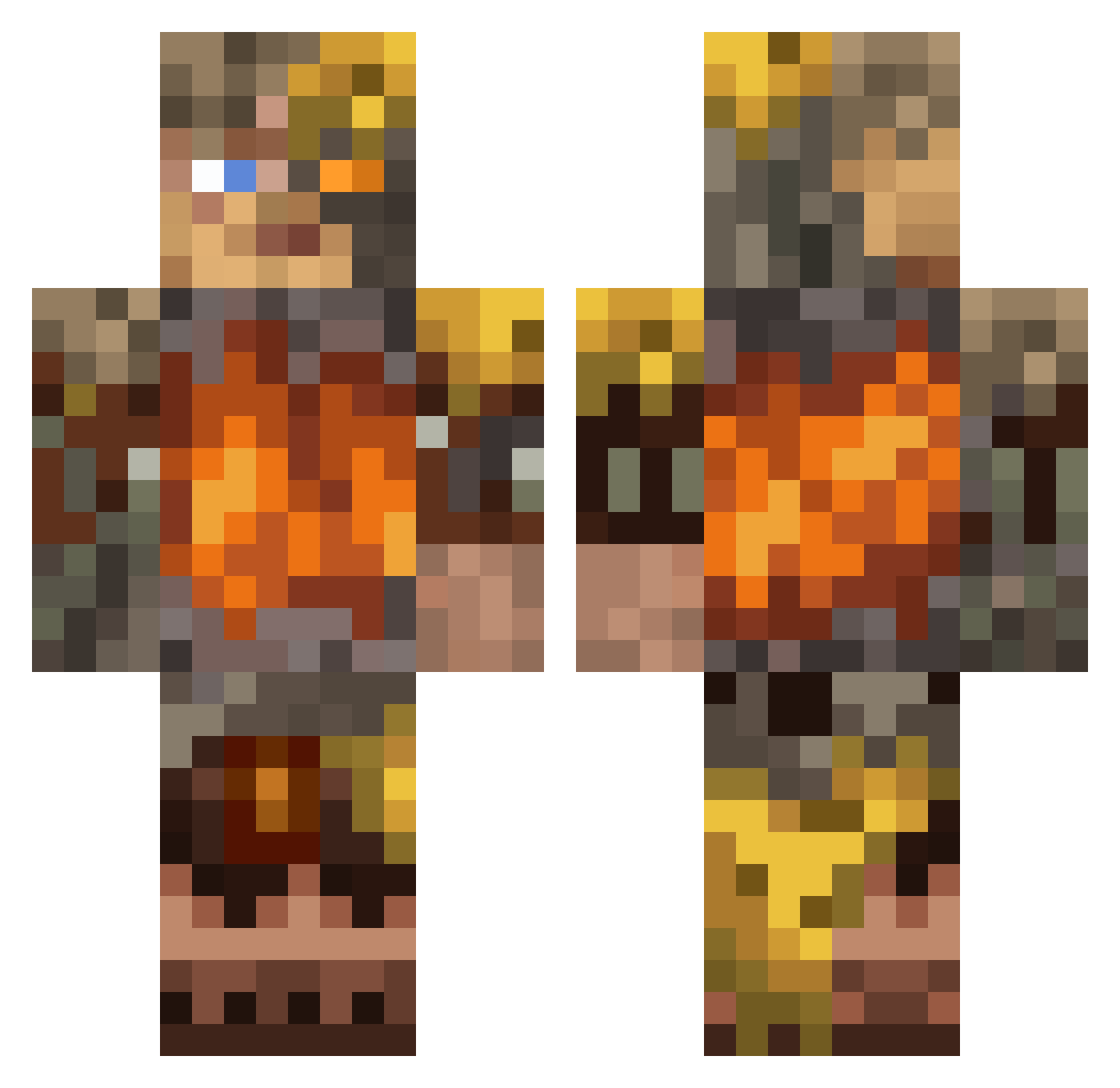 MrDistant Minecraft skin, front and back view