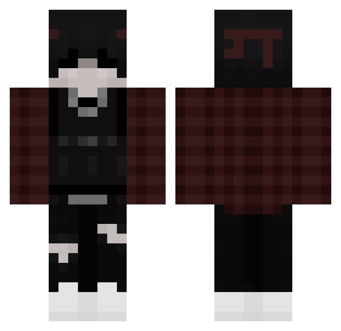 EileenDiePie Minecraft skin, front and back view