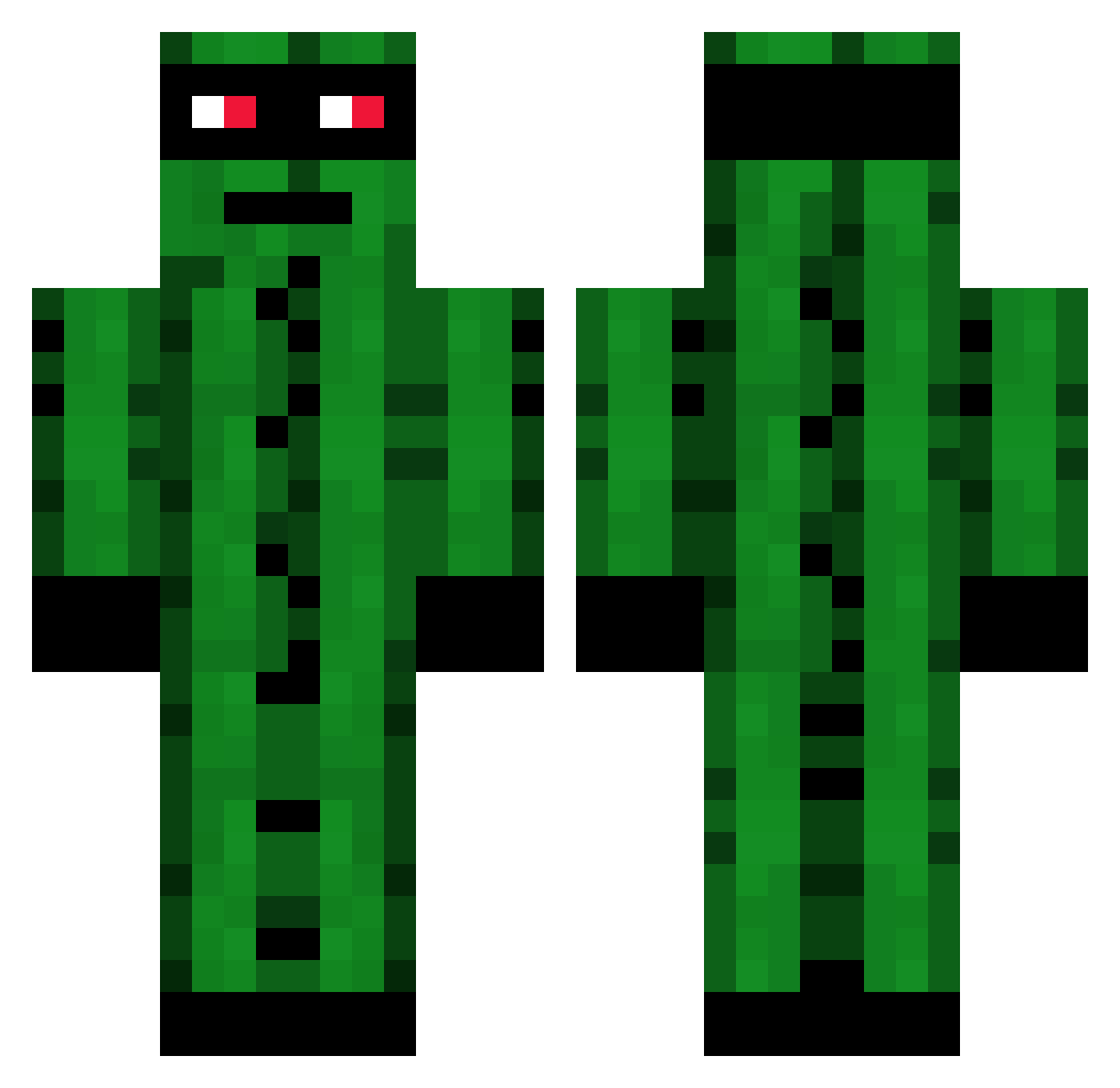 raceintolerant Minecraft skin, front and back view