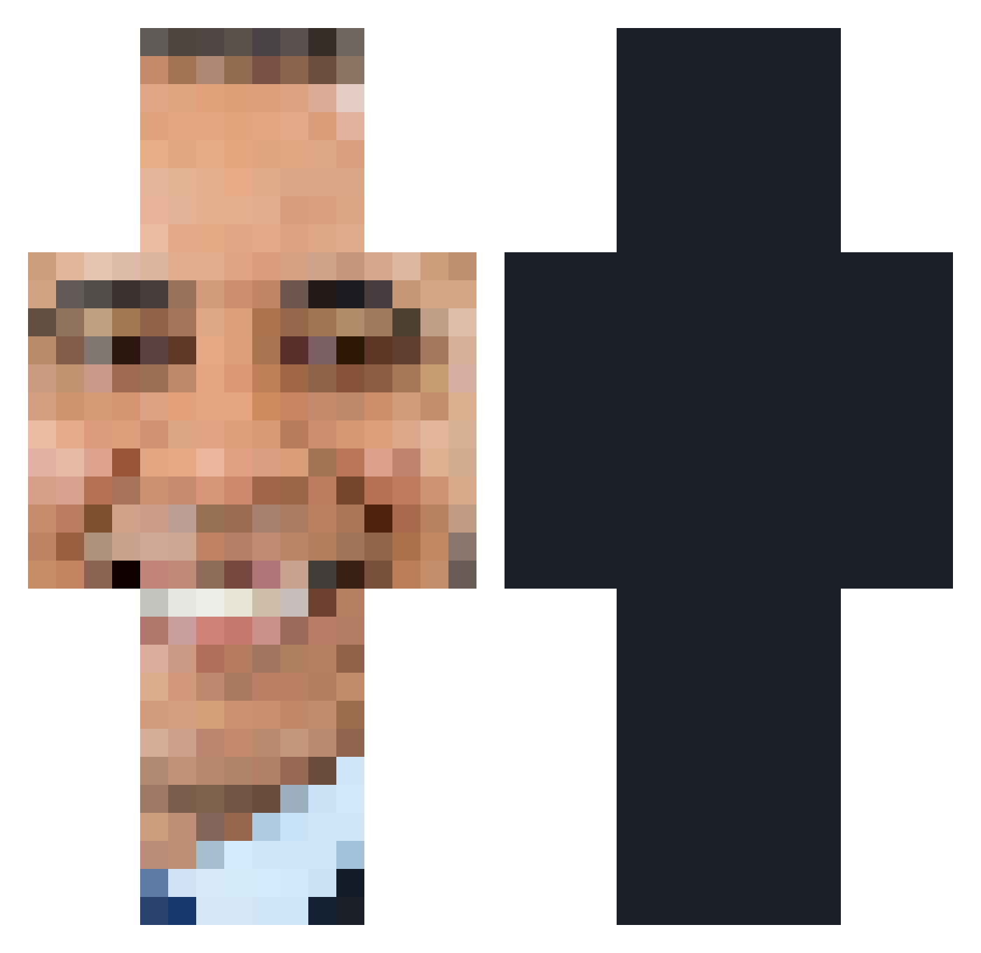 MannyLovesAlec Minecraft skin, front and back view