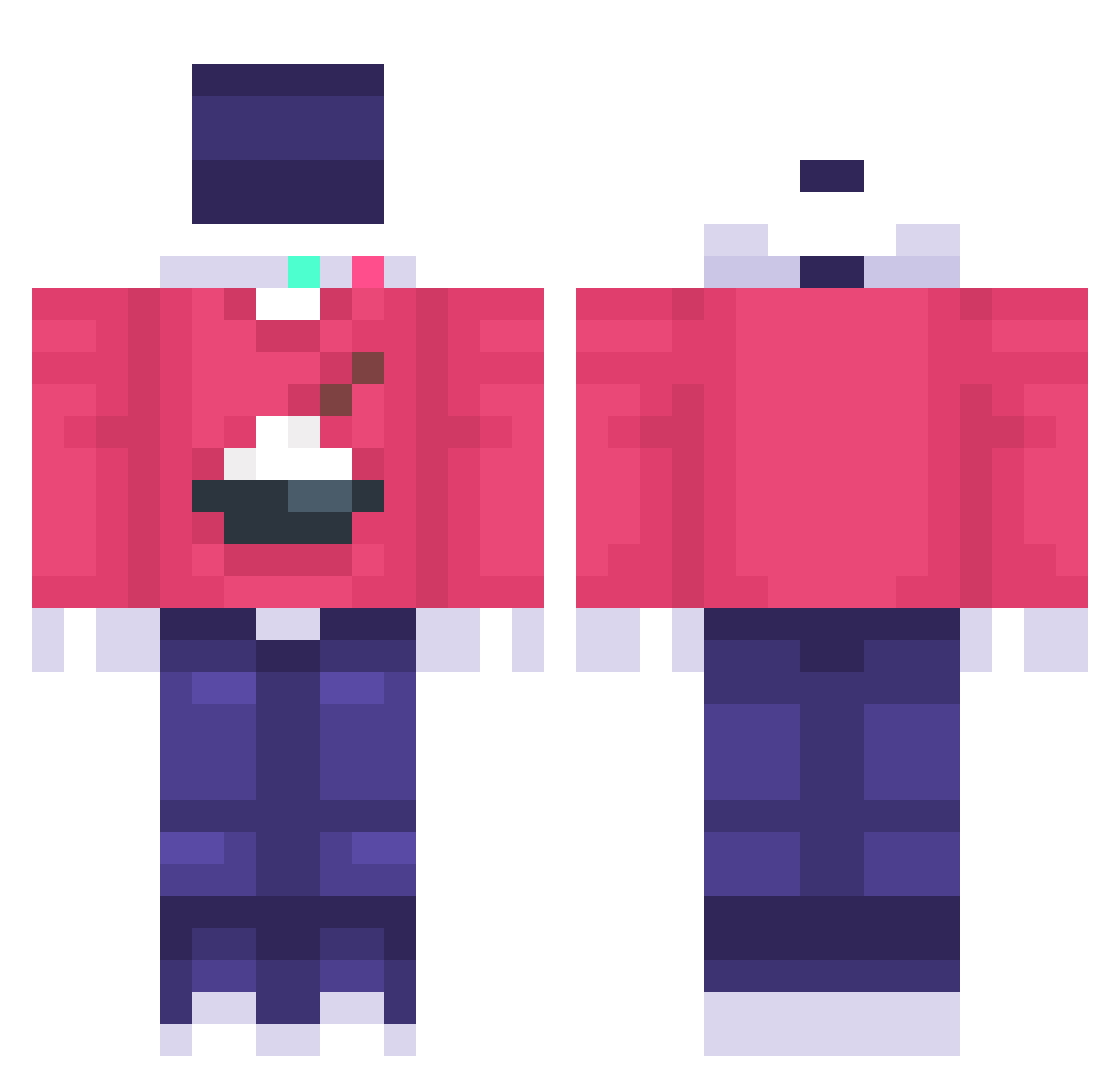 reverix Minecraft skin, front and back view