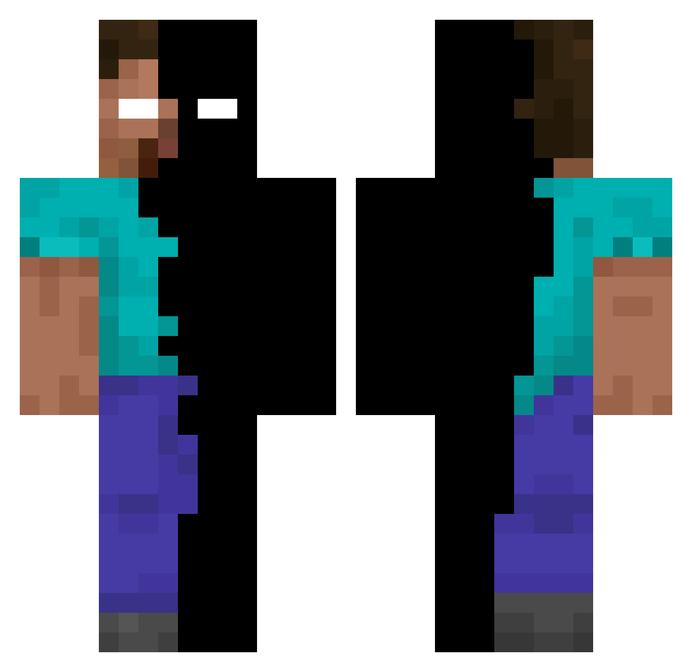 AtticPCG8 Minecraft skin, front and back view