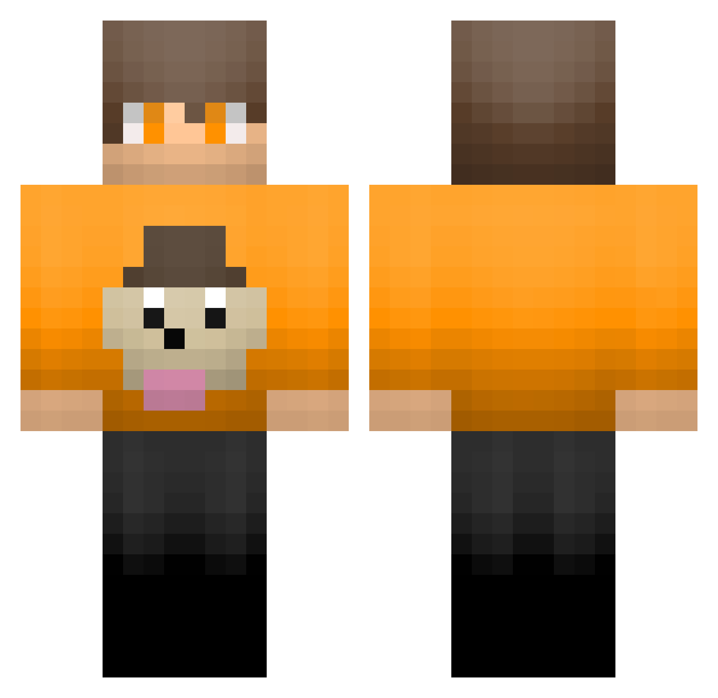 Sissies Minecraft skin, front and back view