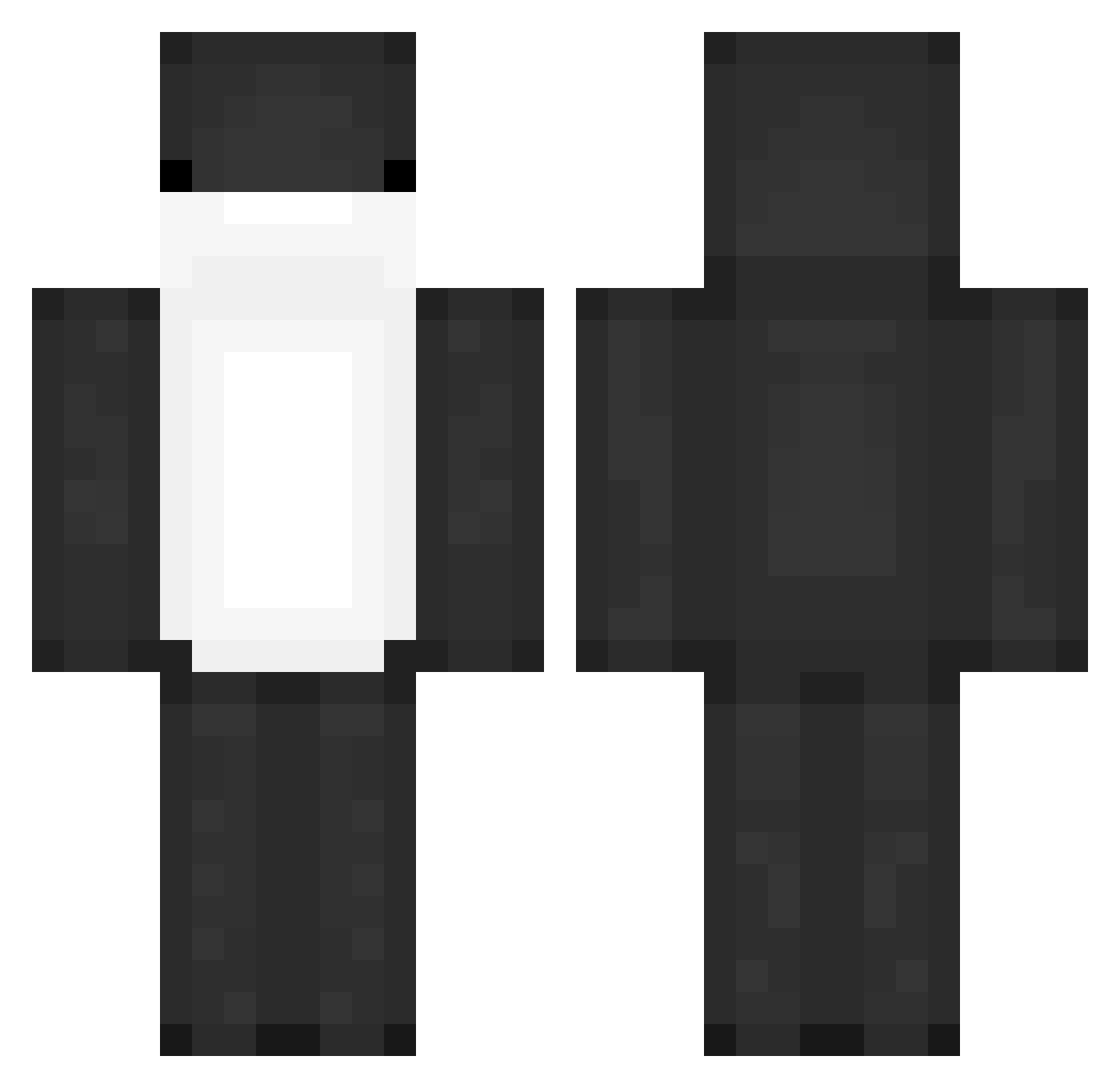 SQ0P Minecraft skin, front and back view