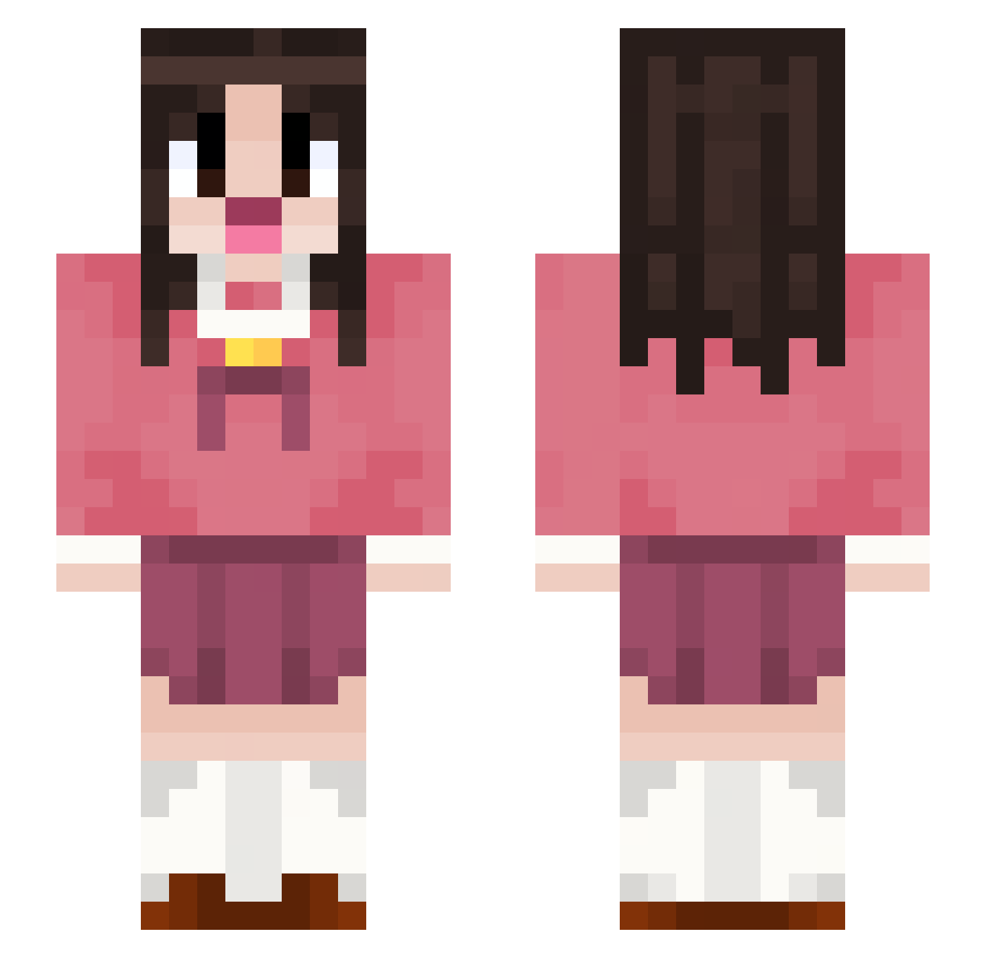 Guizudo Minecraft skin, front and back view