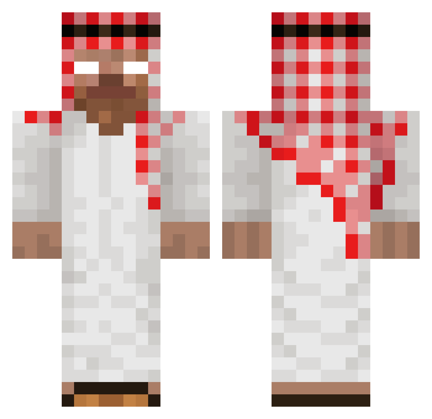 luxizo Minecraft skin, front and back view