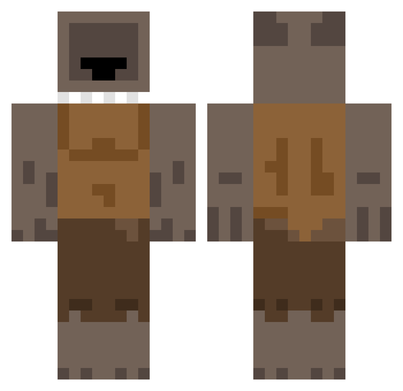 unrefined Minecraft skin, front and back view