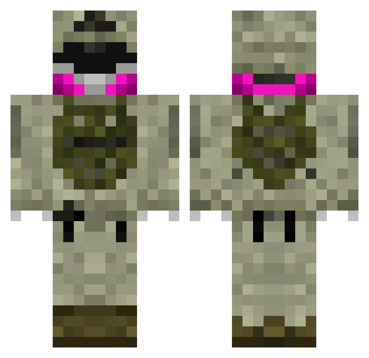 Aeriel Minecraft skin, front and back view