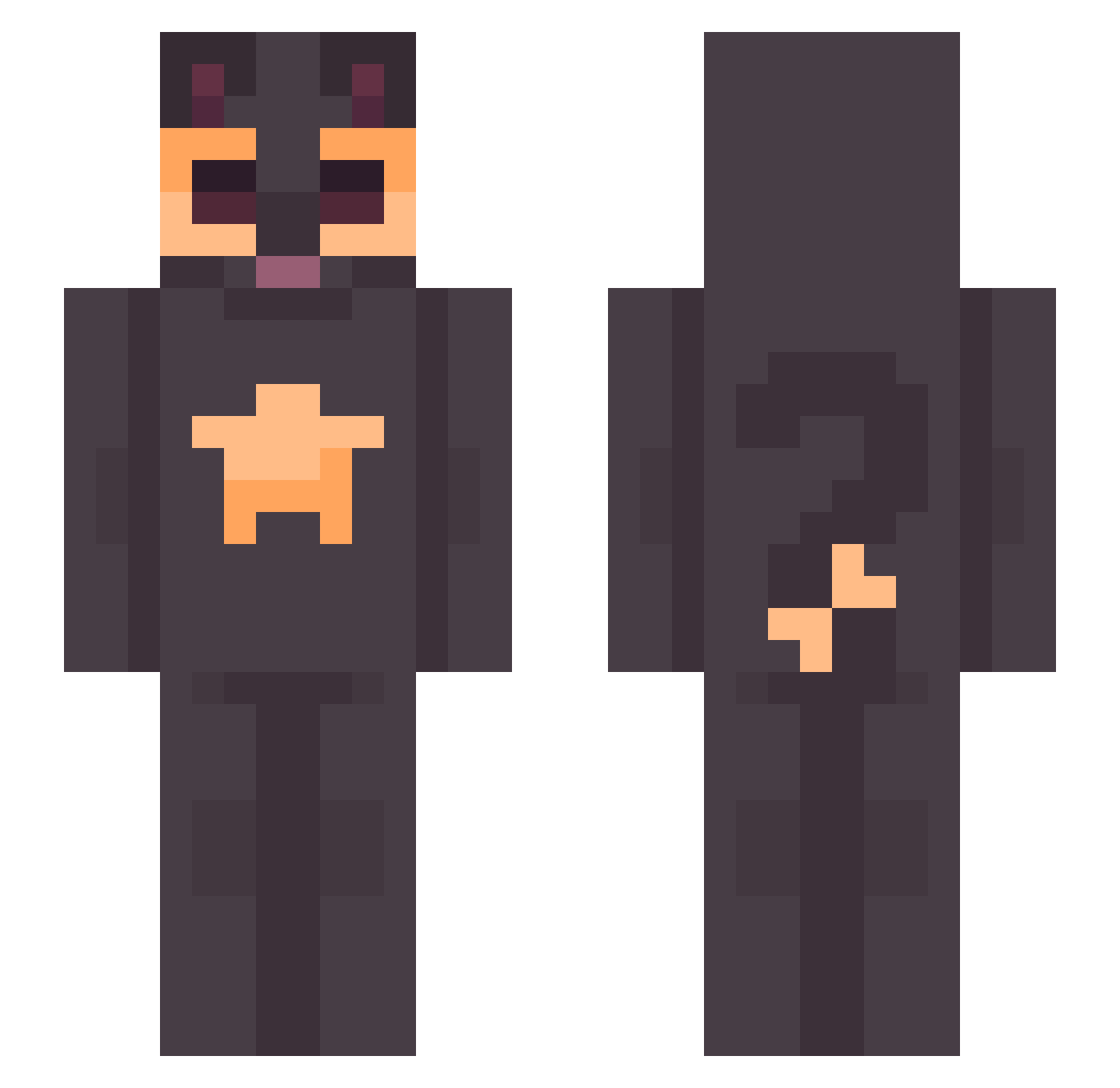 SwooopBoop Minecraft skin, front and back view