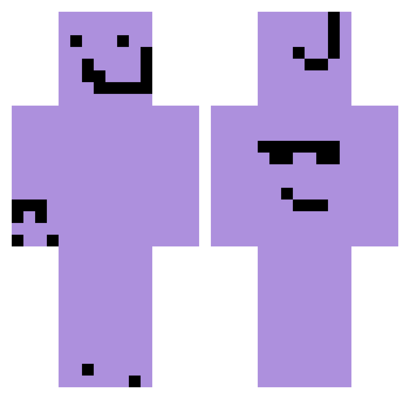 QwertDaBigAngry Minecraft skin, front and back view
