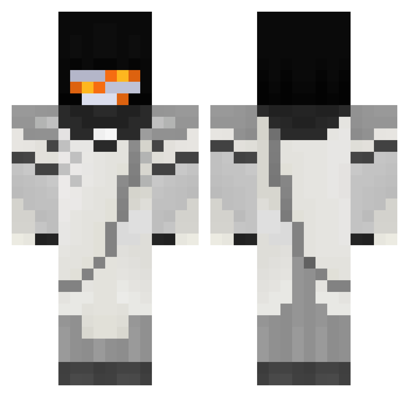 MysticWolf10 Minecraft skin, front and back view