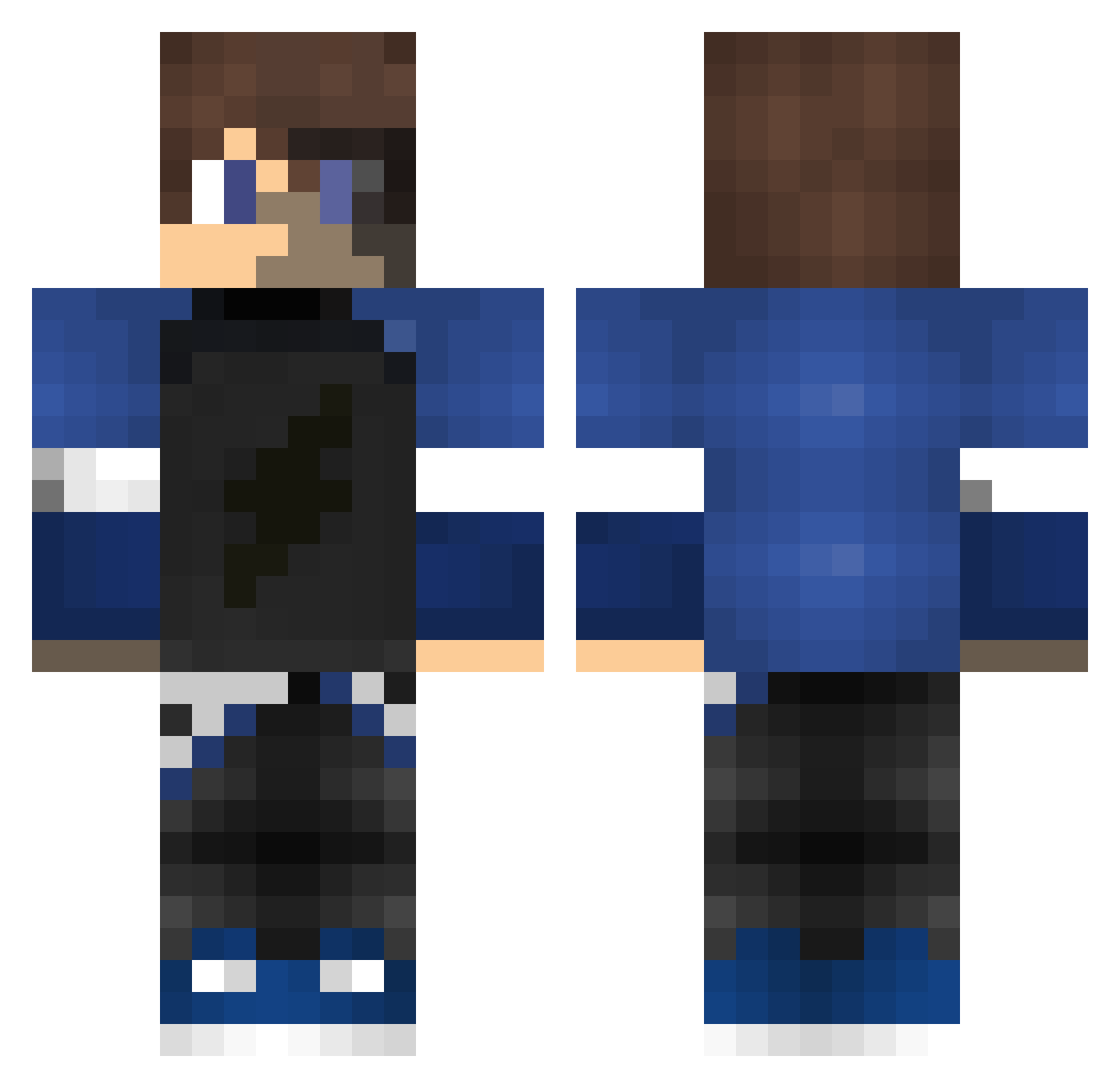 Restartmynecraft Minecraft skin, front and back view