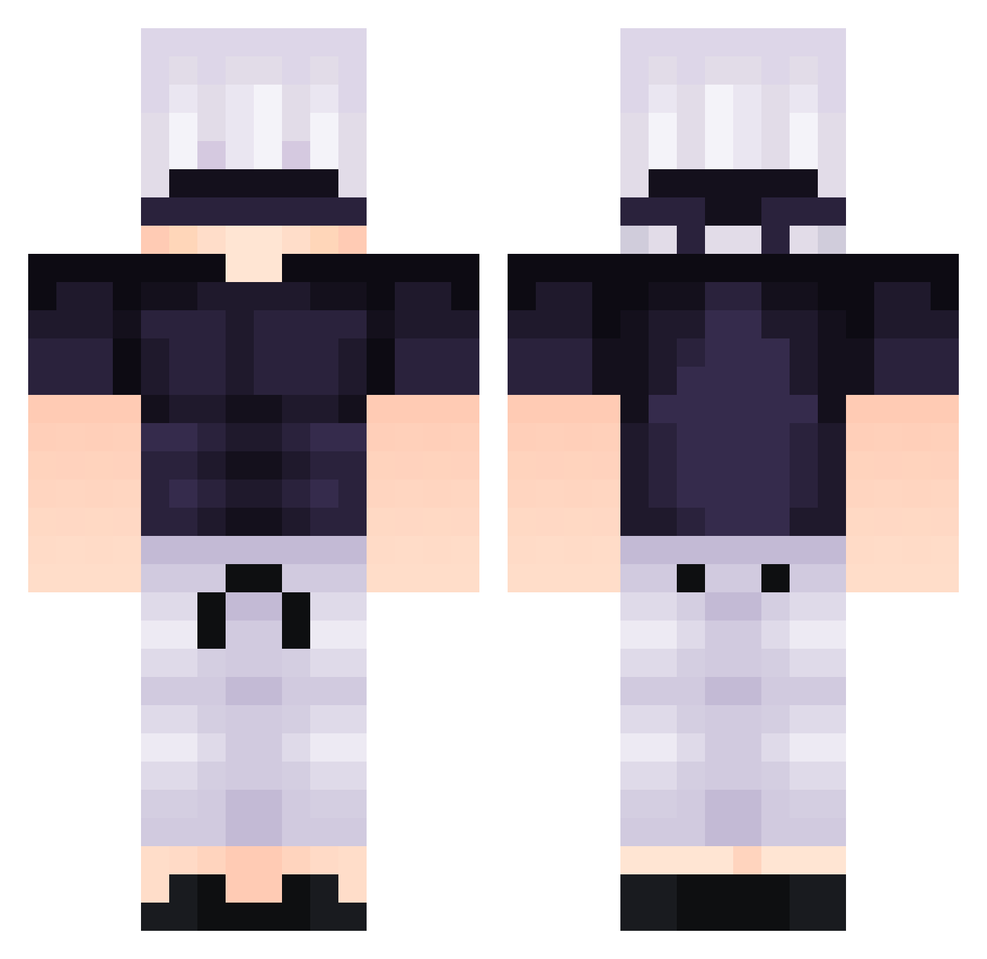 dotqh Minecraft skin, front and back view
