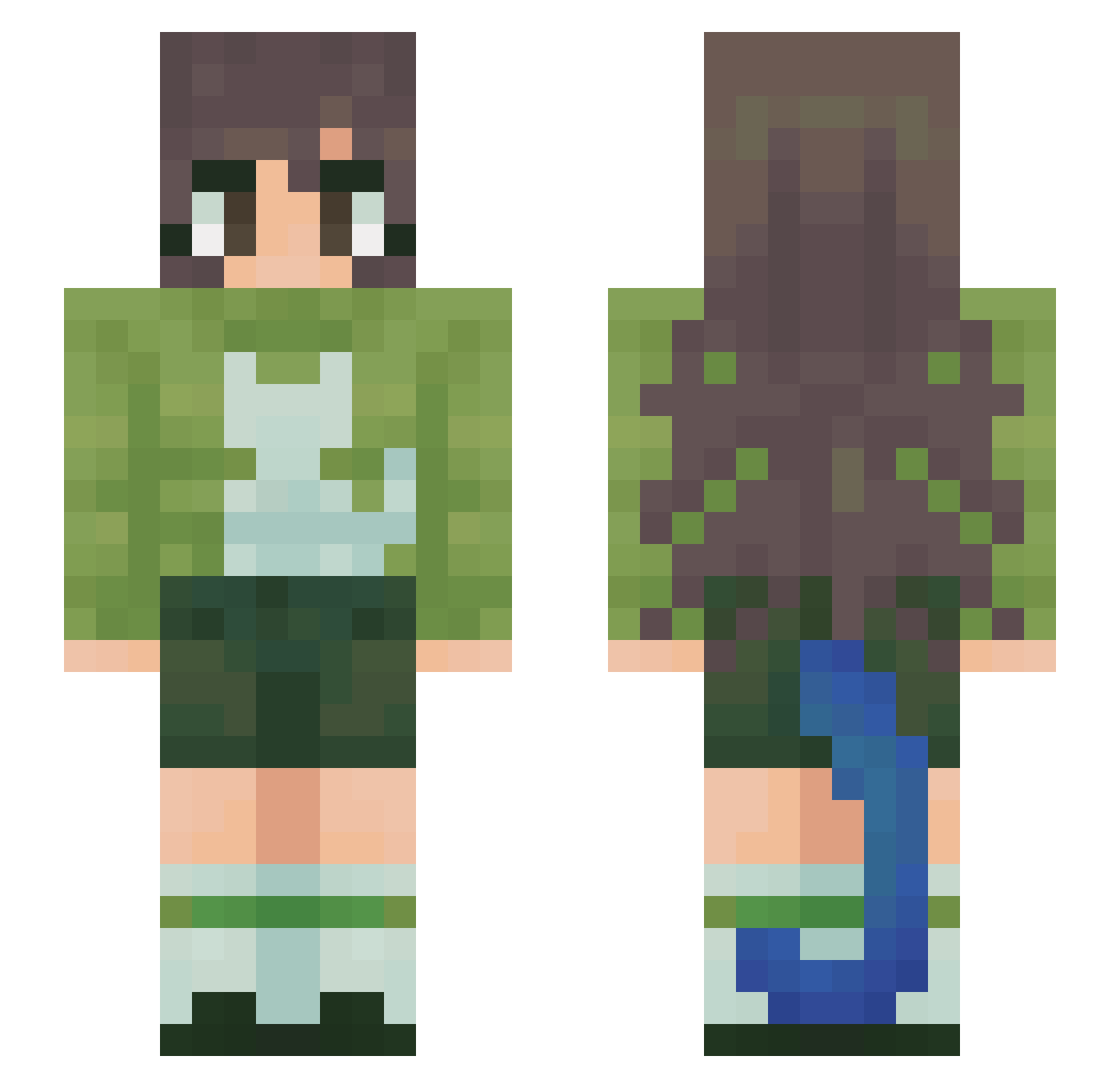 kyuBeay Minecraft skin, front and back view