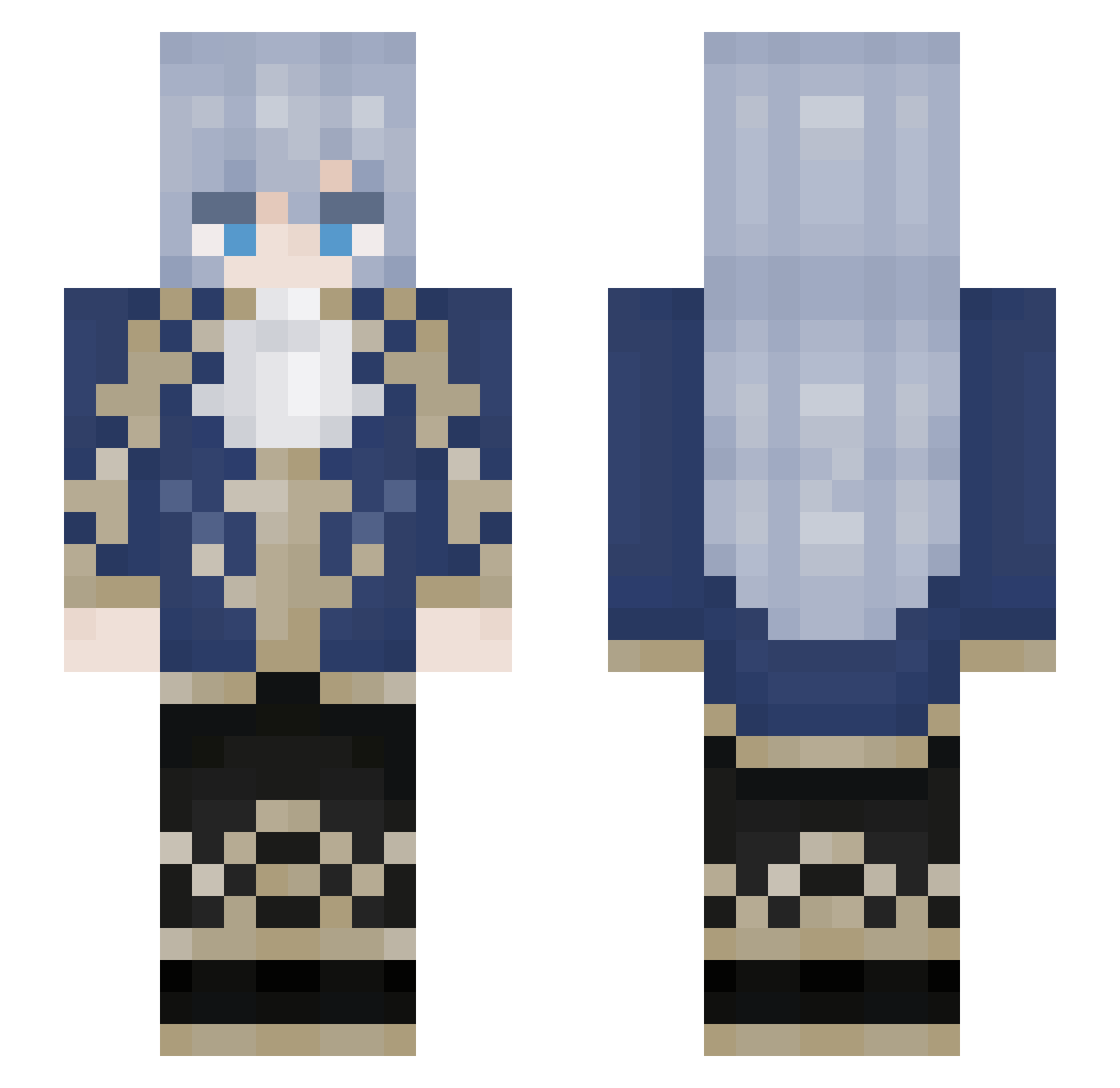 ArgaliaPM Minecraft skin, front and back view