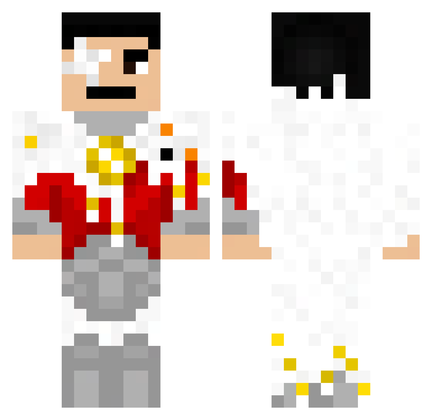 Yoriichi001 Minecraft skin, front and back view