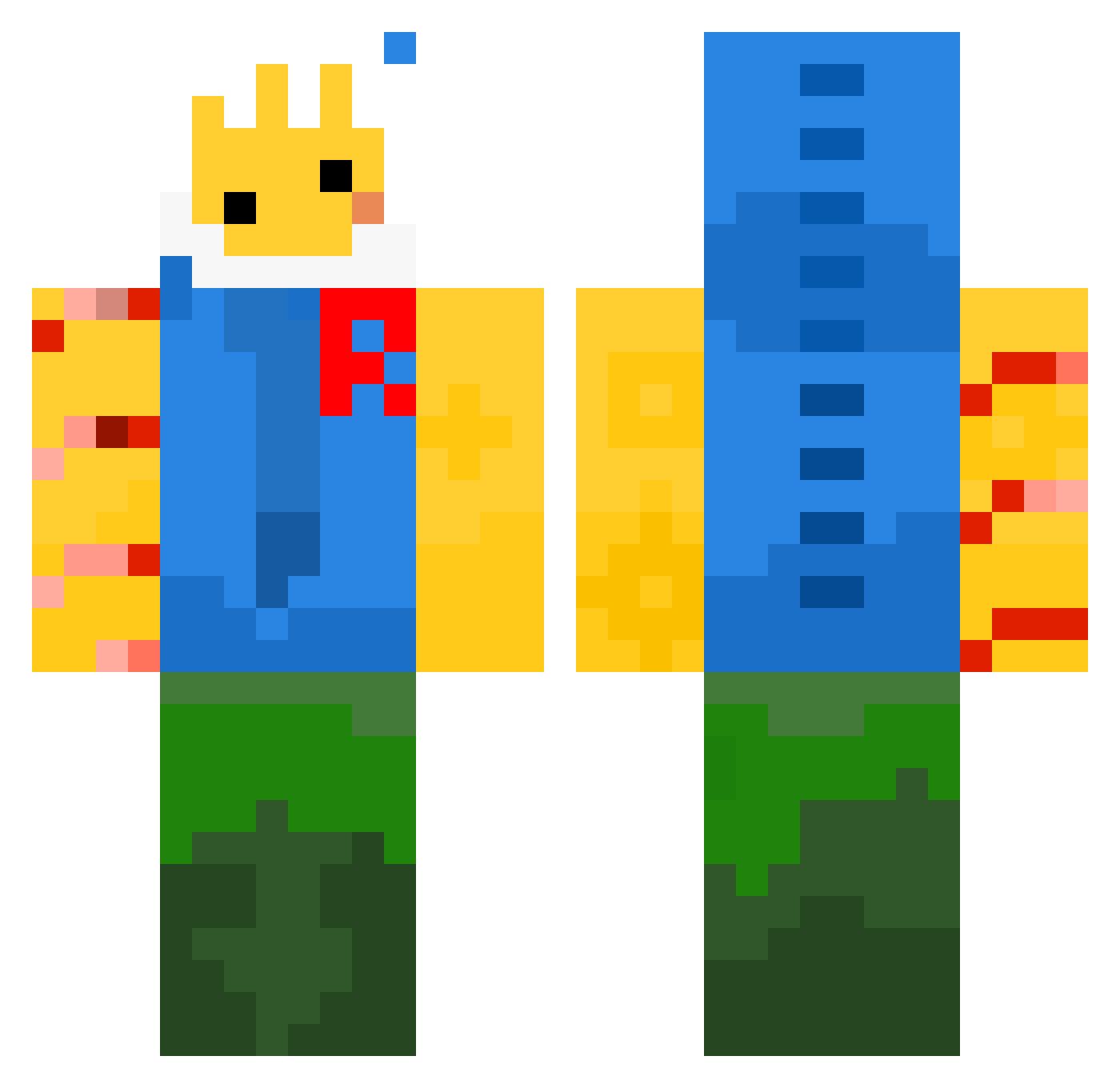 Unfor33undoom Minecraft skin, front and back view