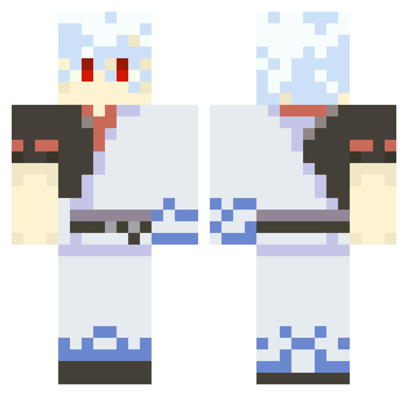 AYinOuO Minecraft skin, front and back view