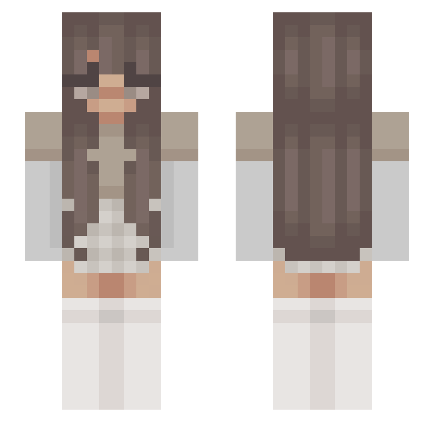 zxraaa Minecraft skin, front and back view