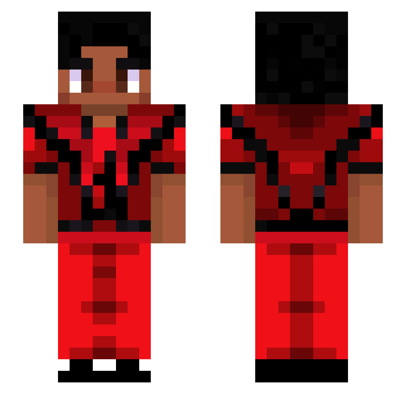 gextr Minecraft skin, front and back view