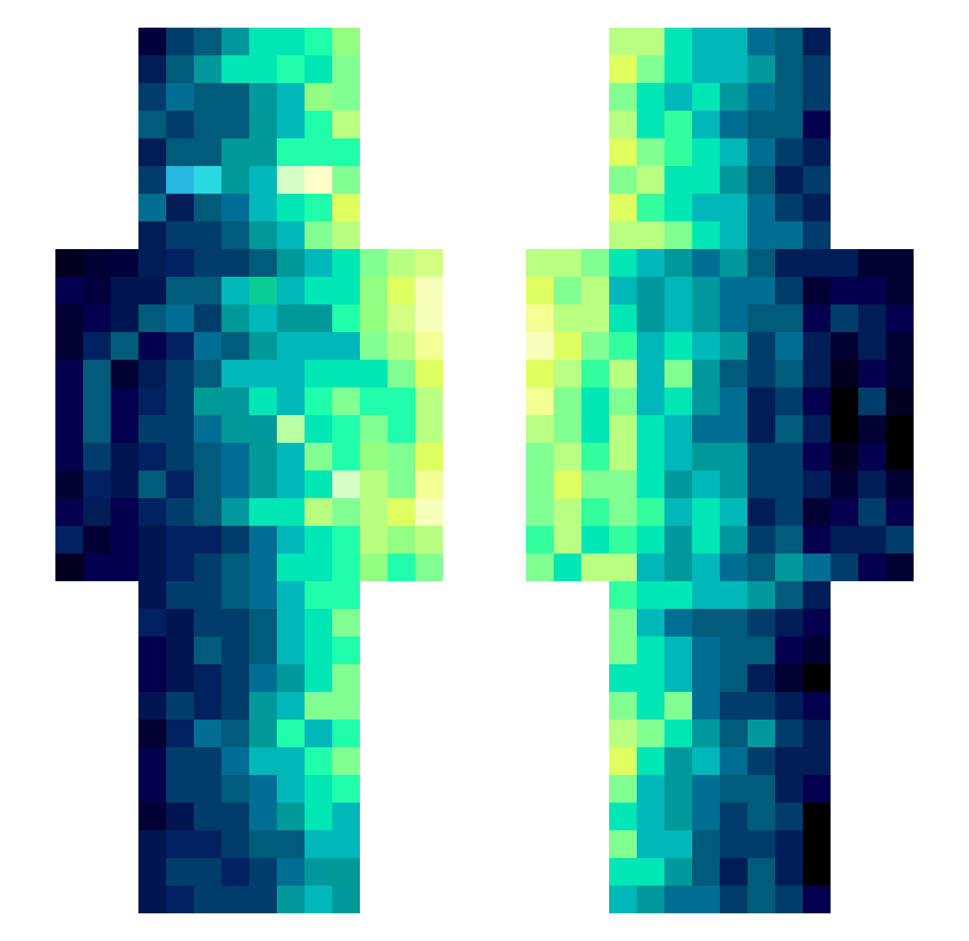 ratph Minecraft skin, front and back view