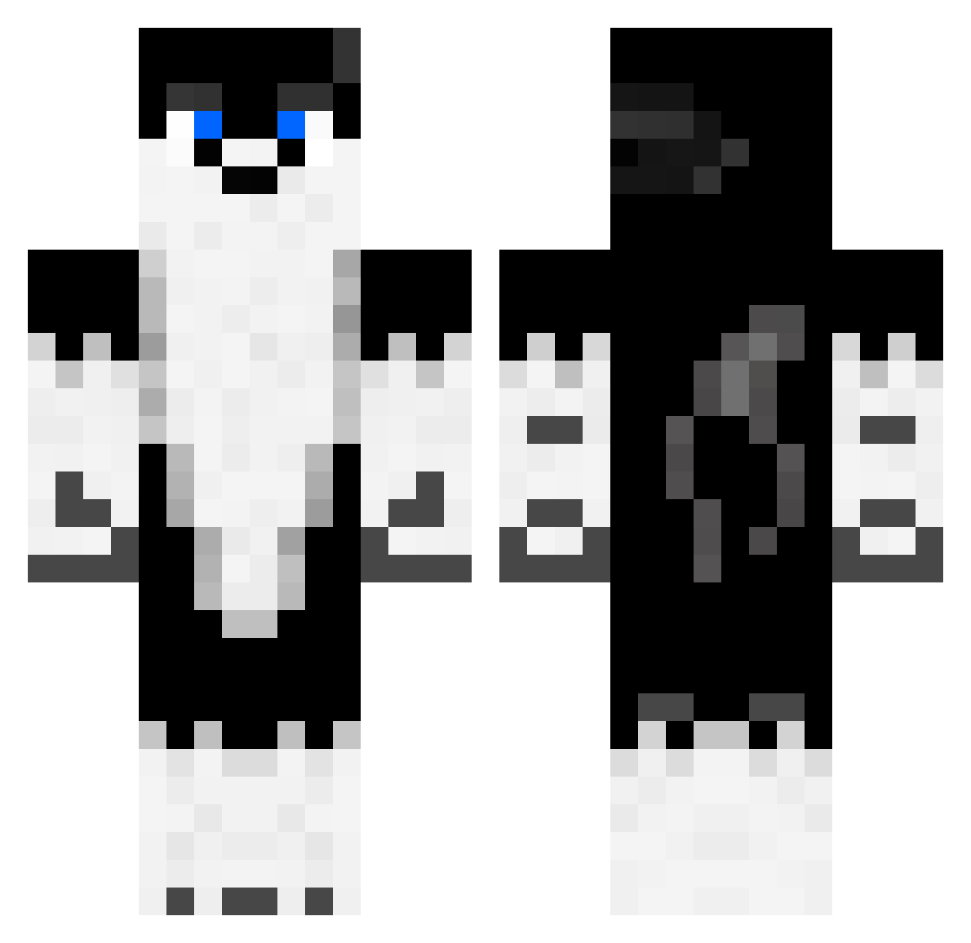 PupperKun Minecraft skin, front and back view