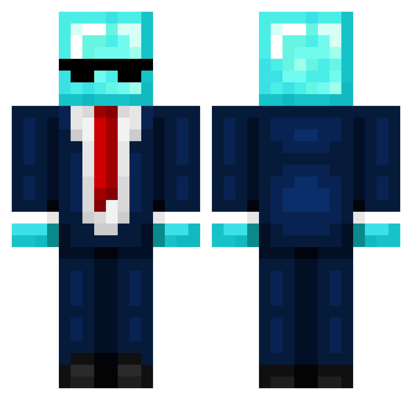 Arkenitz Minecraft skin, front and back view