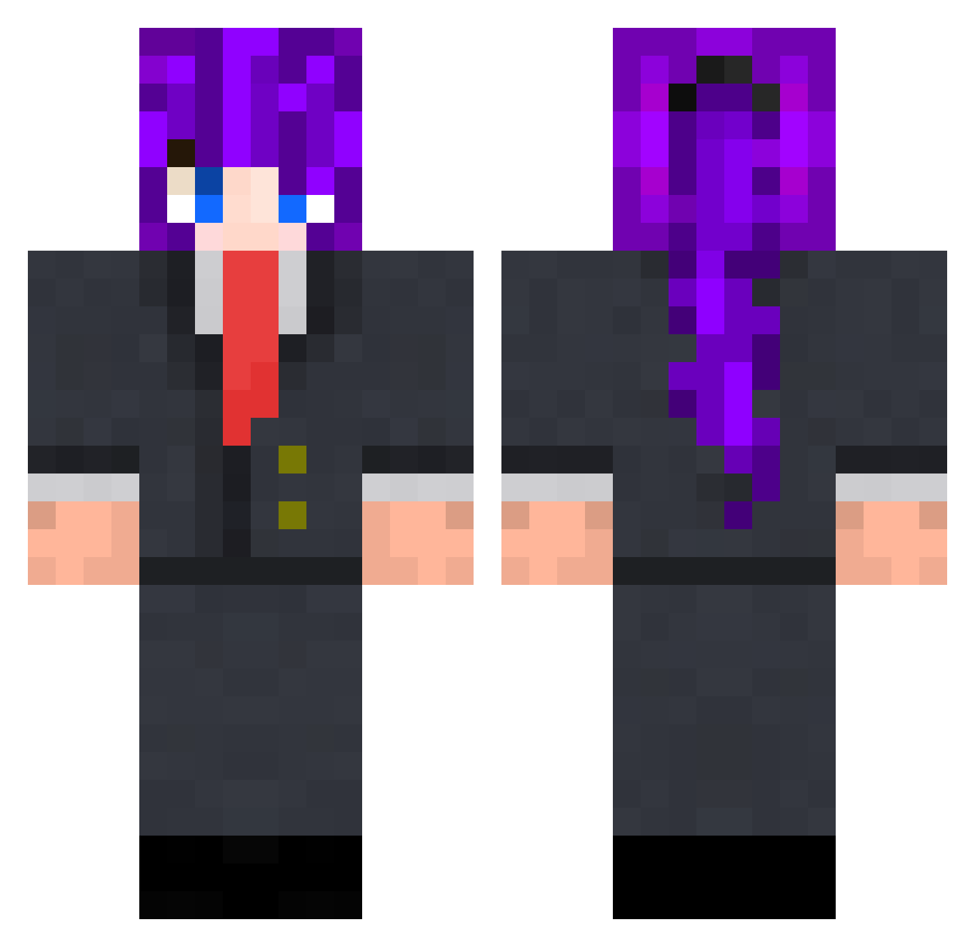 MetroDood Minecraft skin, front and back view