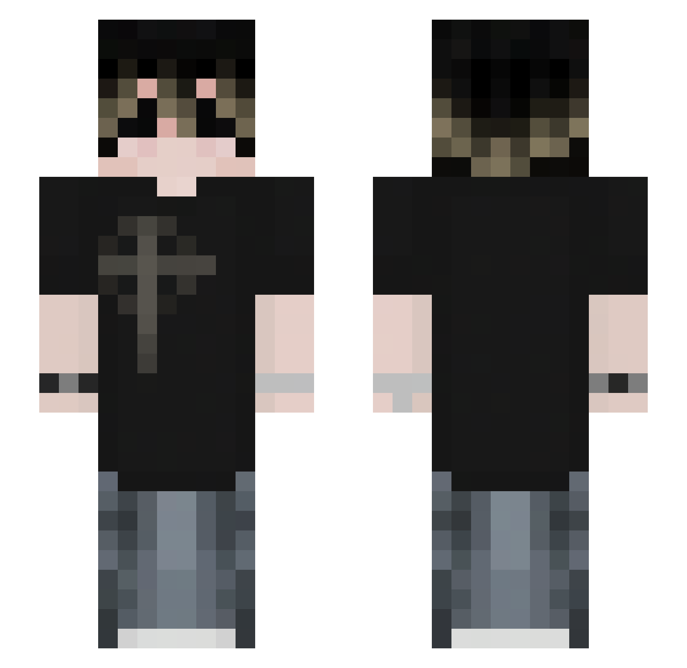 SaeTwoo Minecraft skin, front and back view