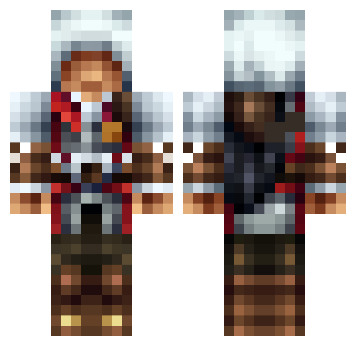 TheRealSefffire Minecraft skin, front and back view