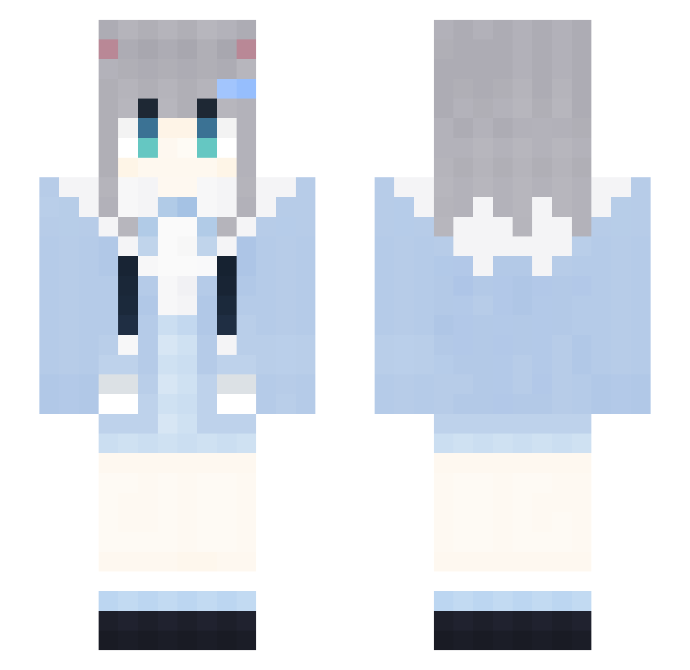 ImCahae Minecraft skin, front and back view
